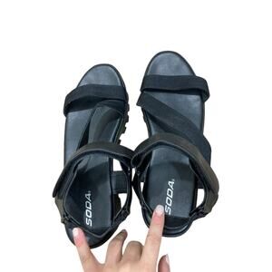 Sodas 10 Comfy Casual Preppy Ankle Strap Velcro Platform Hippie Retro Sandals